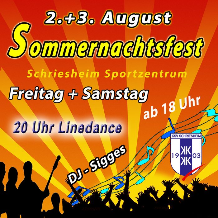 Plakat Sommernachtsfest 2024 KSV Schriesheim