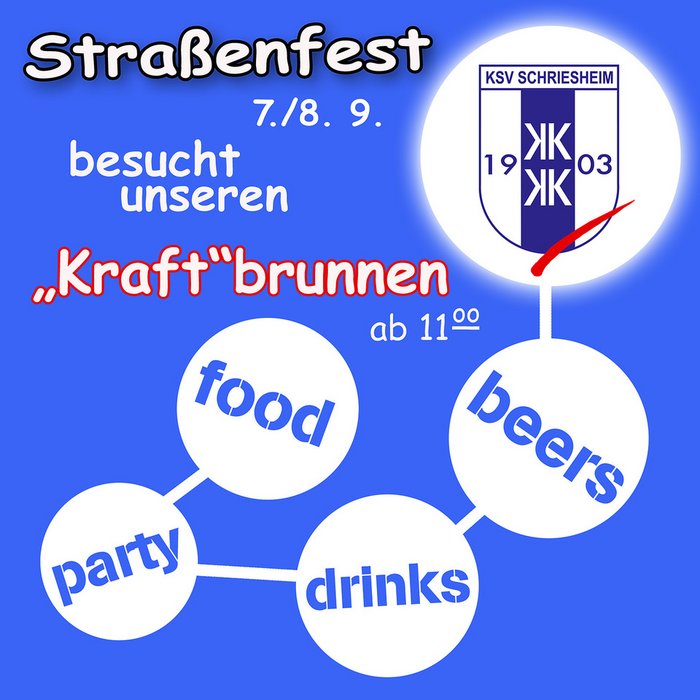 Plakat zum Kraftbrunnen des KSV am Straßenfest 2024 in Schriesheim